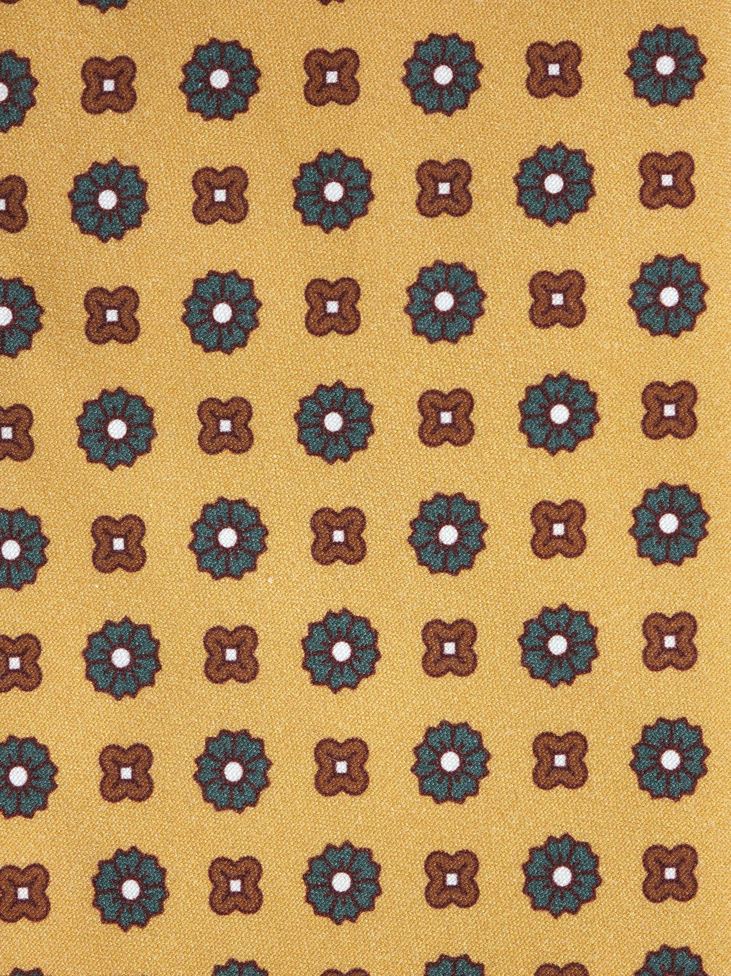 Yellow GARFIELD 3 Fold Tie in madder silk