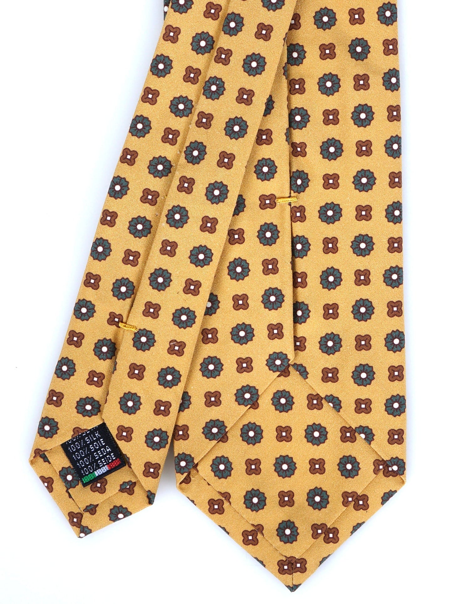 Yellow GARFIELD 3 Fold Tie in madder silk