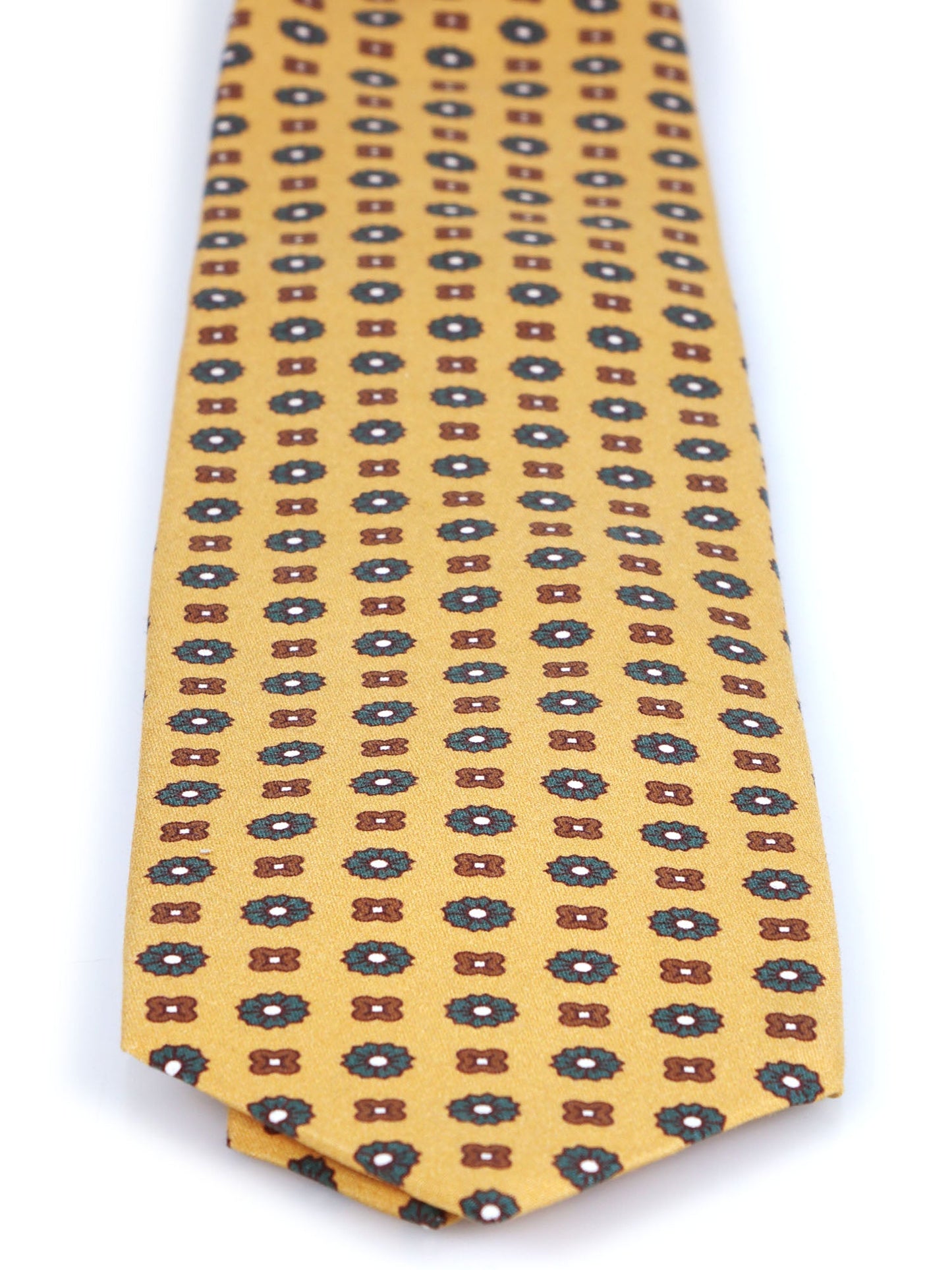 Yellow GARFIELD 3 Fold Tie in madder silk