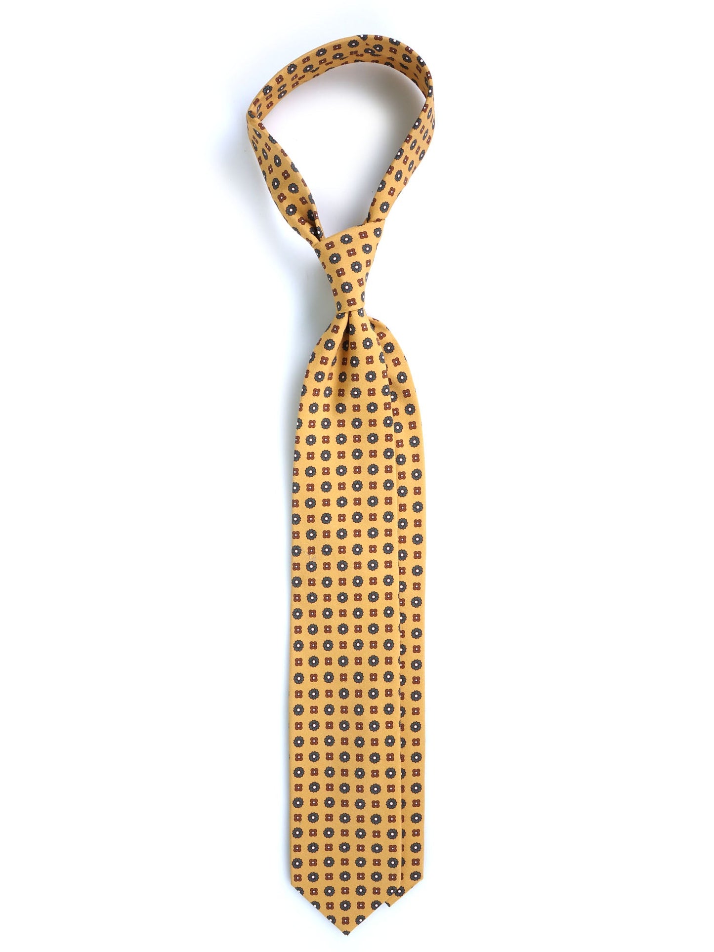 Yellow GARFIELD 3 Fold Tie in madder silk