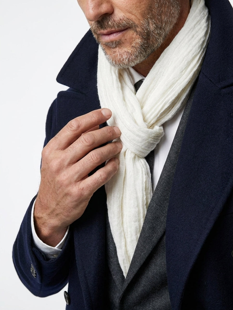Sciarpa bianco in cashmere GREZZA