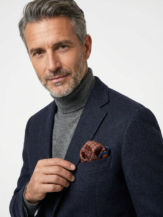 Fazzoletto da taschino arancione XL in seta twill HAVOCK