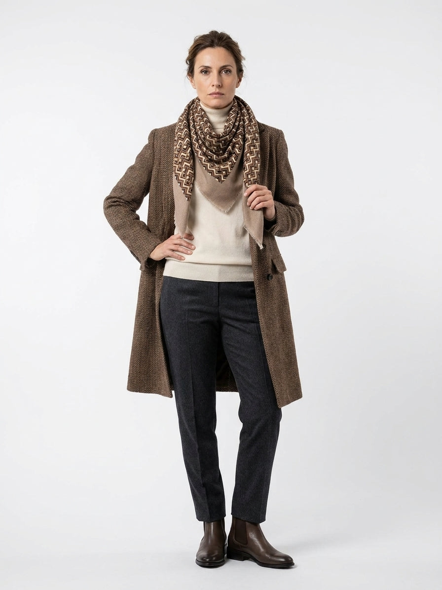 Sciarpa Beige MIRATO in pura lana