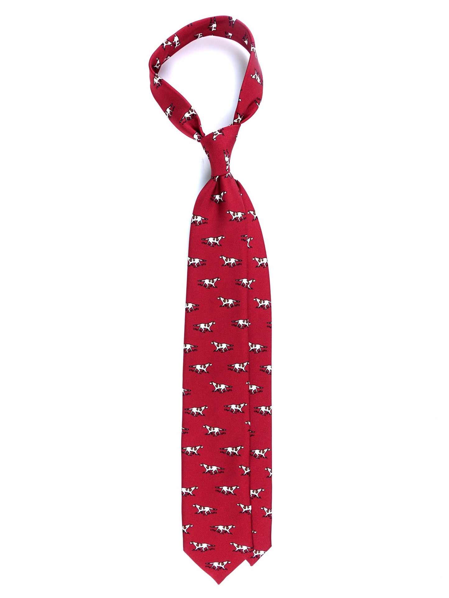 Red 3 Folds SEGUGIO Tie in Printed Silk