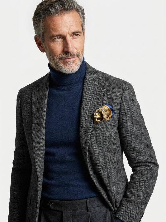 Fazzoletto da taschino giallo XL in seta twill HAVOCK