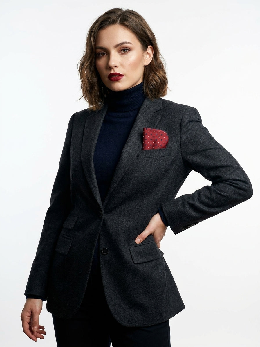 Portaocchiali rosso in seta jacquard LORENO