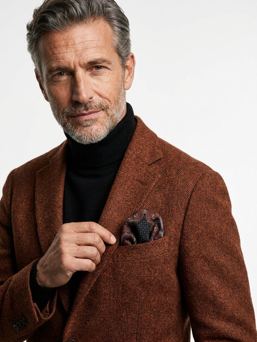 Fazzoletto da taschino nero lana/cashmere HEBE