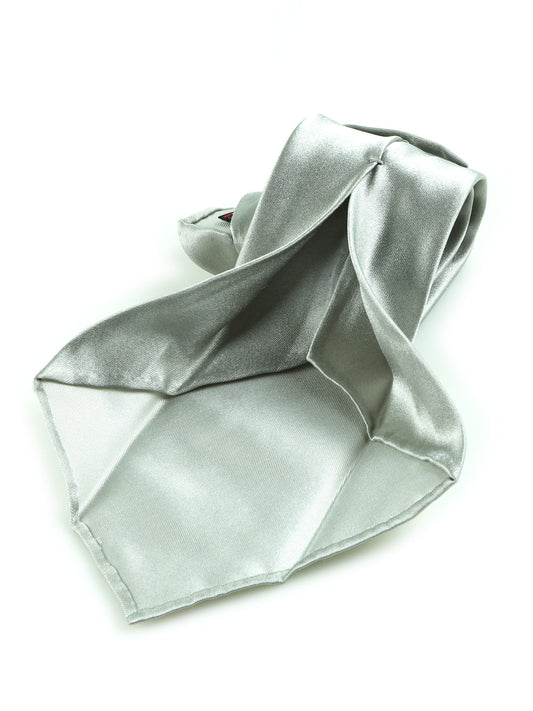 Tie 7 folds AMANTEA unlined in pure gray satin