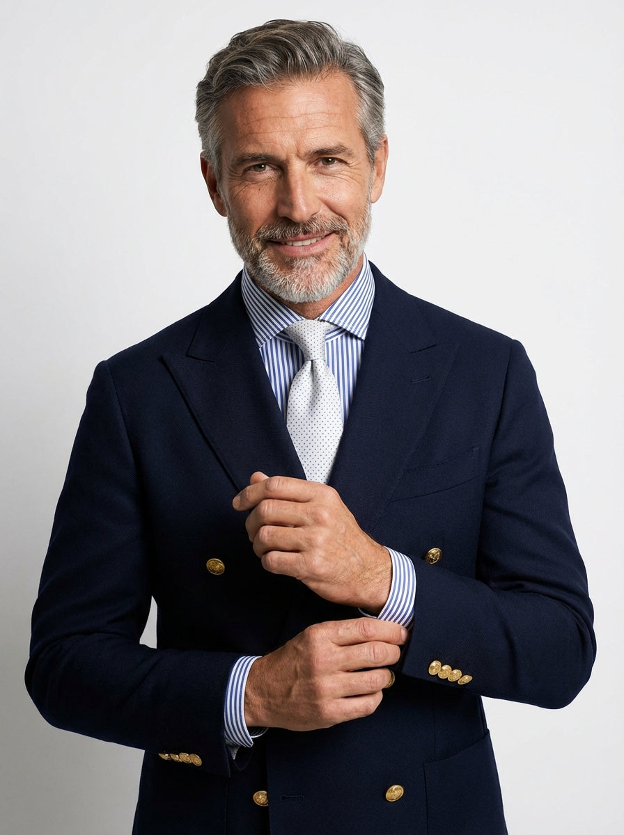 Cravatta 3 pieghe CANDORE seta inglese stampata bianco