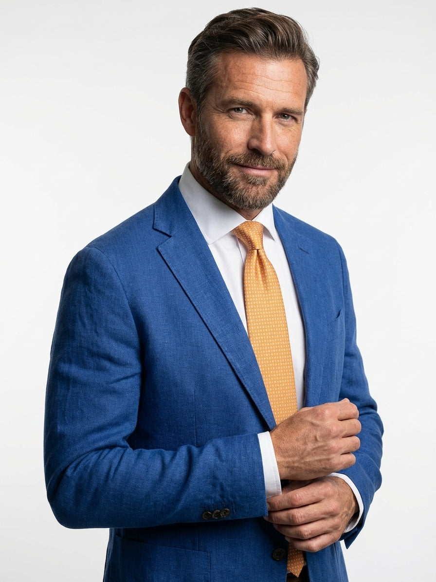 Cravatta 3 Pieghe arancione SPICY seta stampata