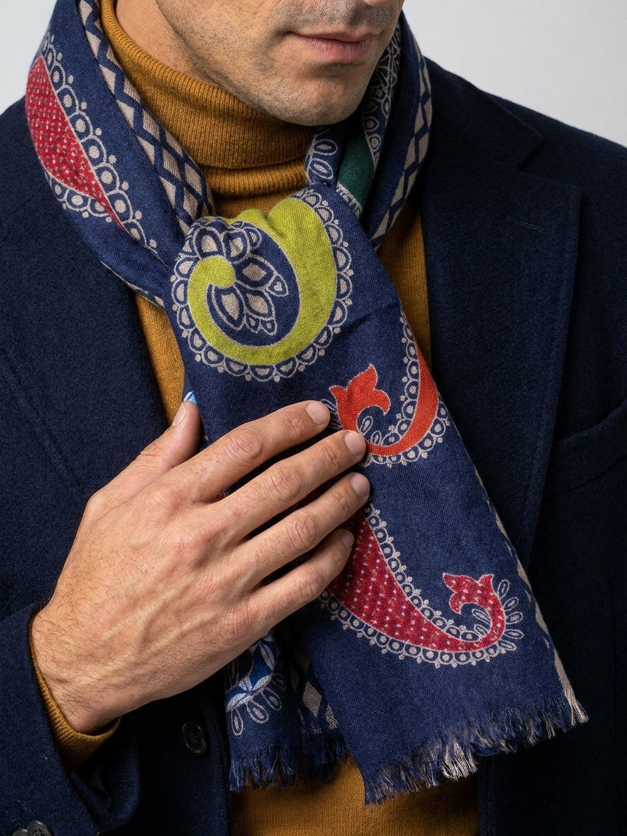 Sciarpa Blu LUSILA in pura lana