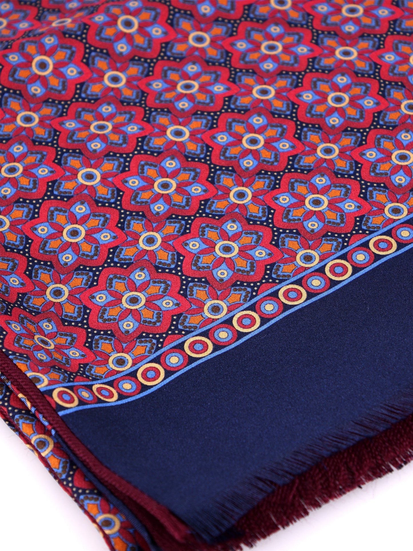 Burgundy ABSTRA printed silk/wool double scarf