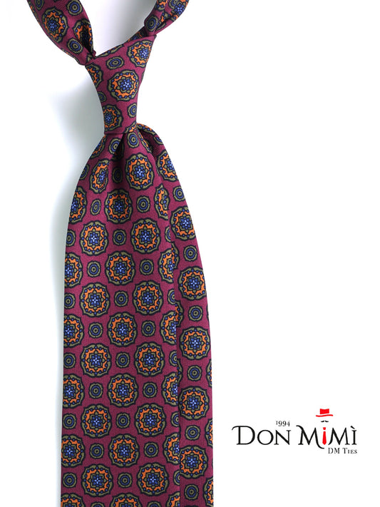 ADAMS 3-fold tie in burgundy madder silk