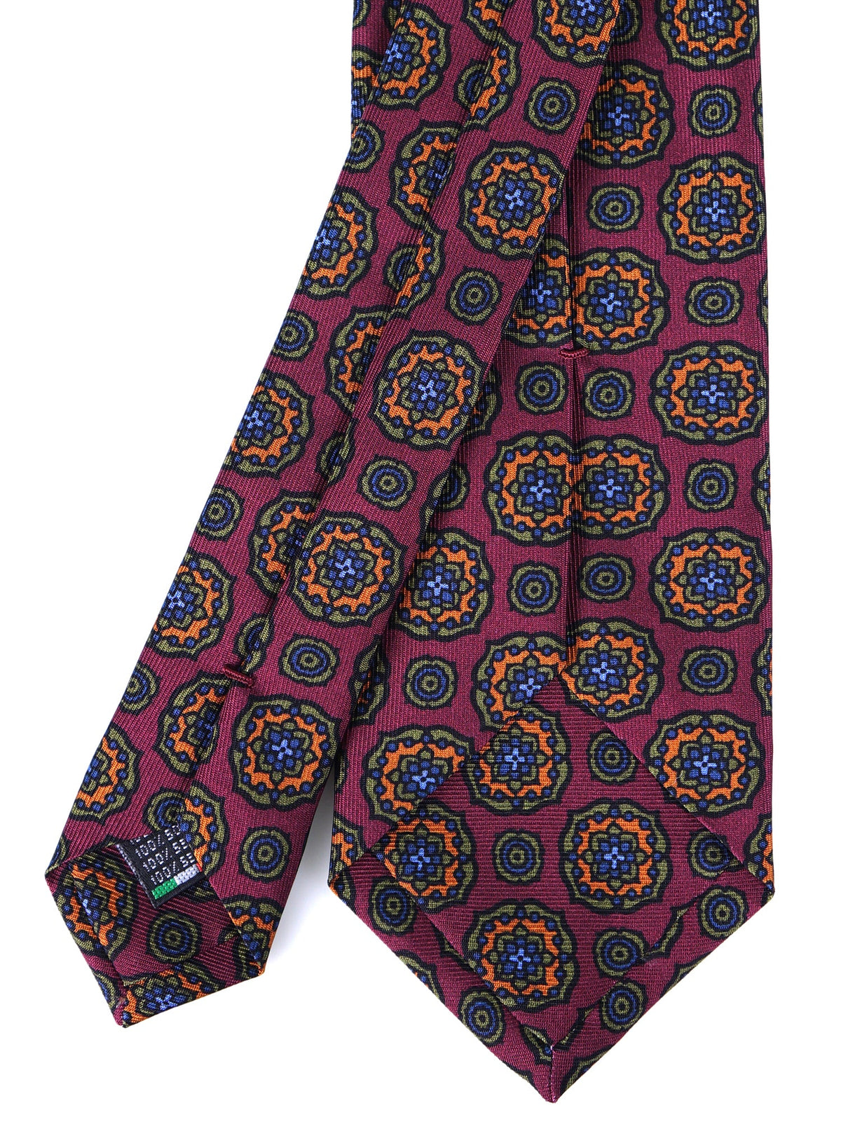 ADAMS 3-fold tie in burgundy madder silk