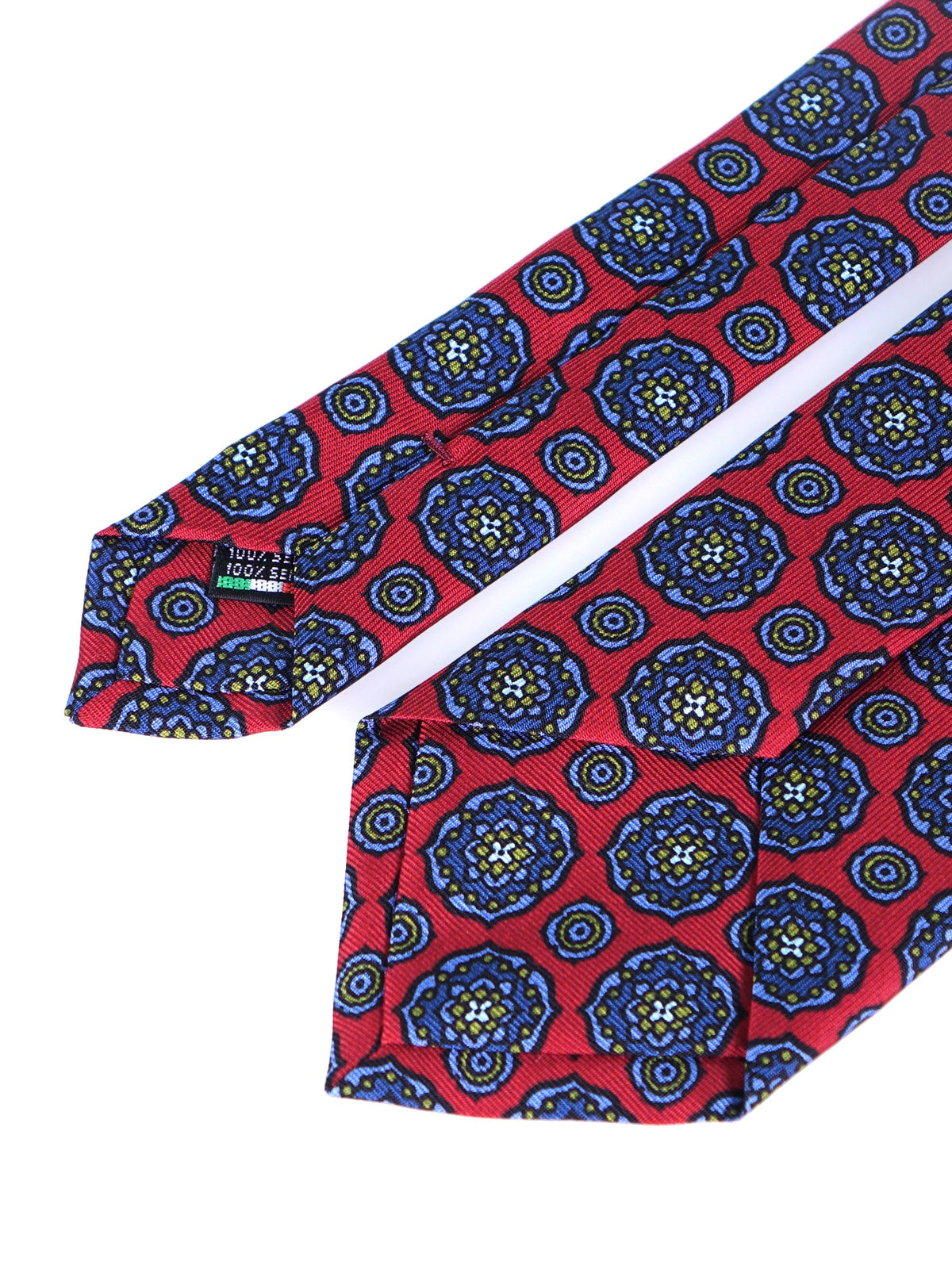 ADAMS 3-fold tie in red madder silk