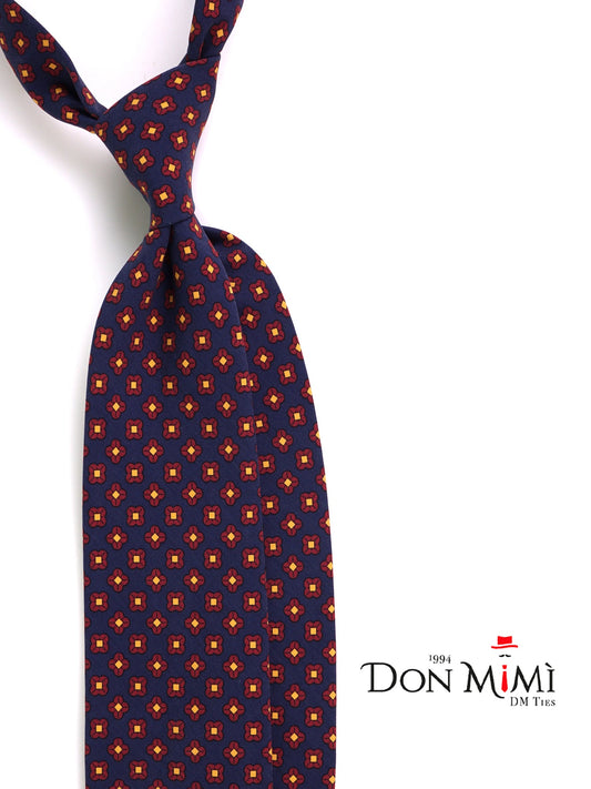 AGHATA blue 3-fold tie in madder silk