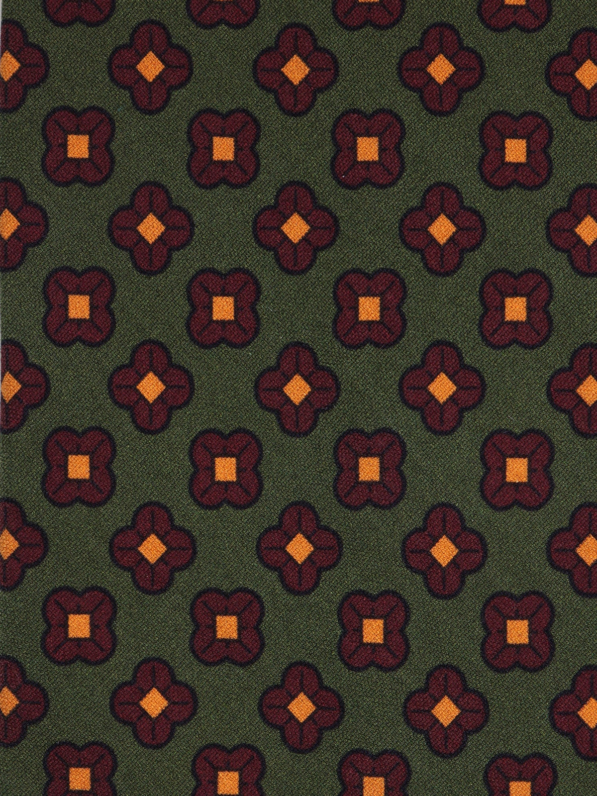 AGHATA green 3-fold madder silk tie