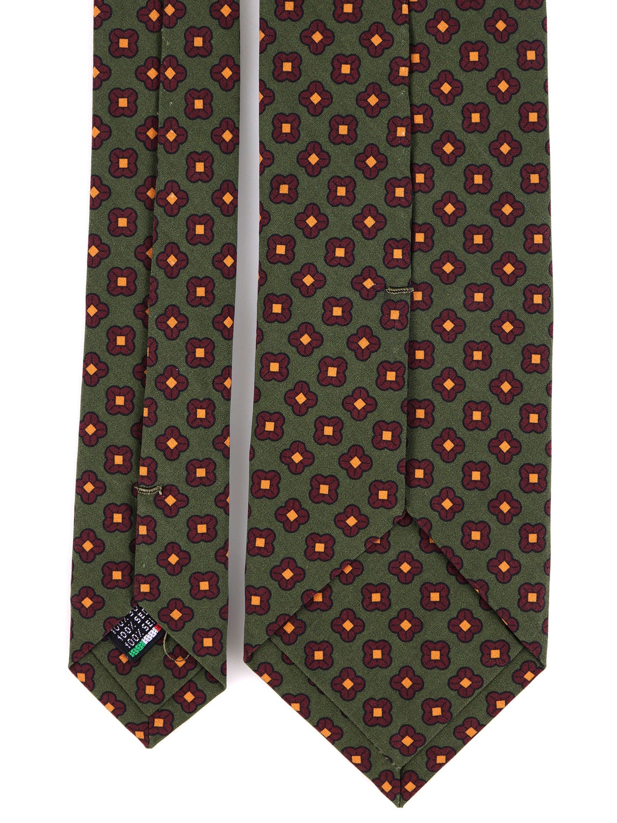 AGHATA green 3-fold madder silk tie