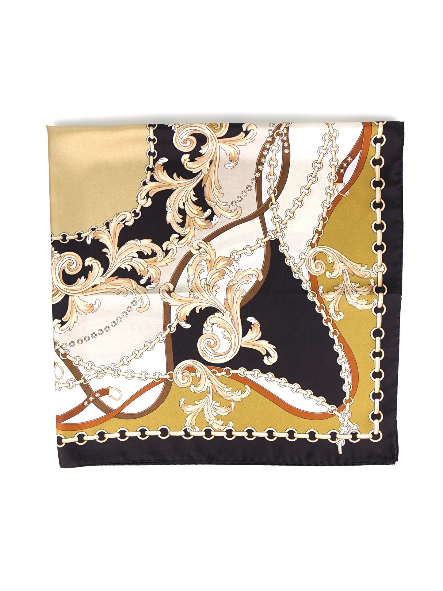 Alena Beige Print Silk Foulard 90x90cm