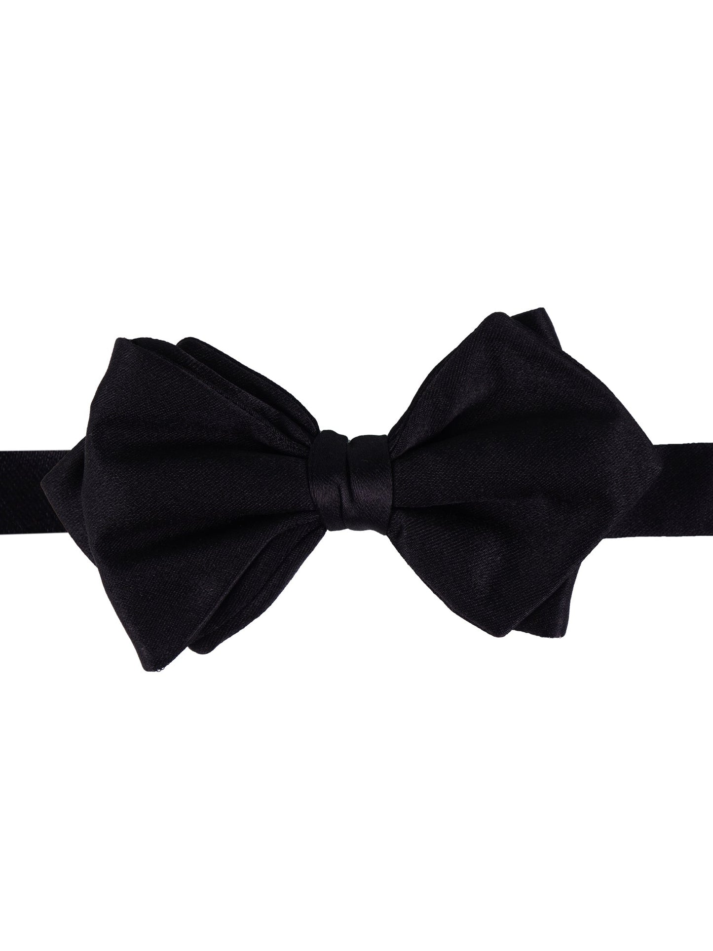 High black diamond-point pre-tied bow tie AMANTEA in satin silk