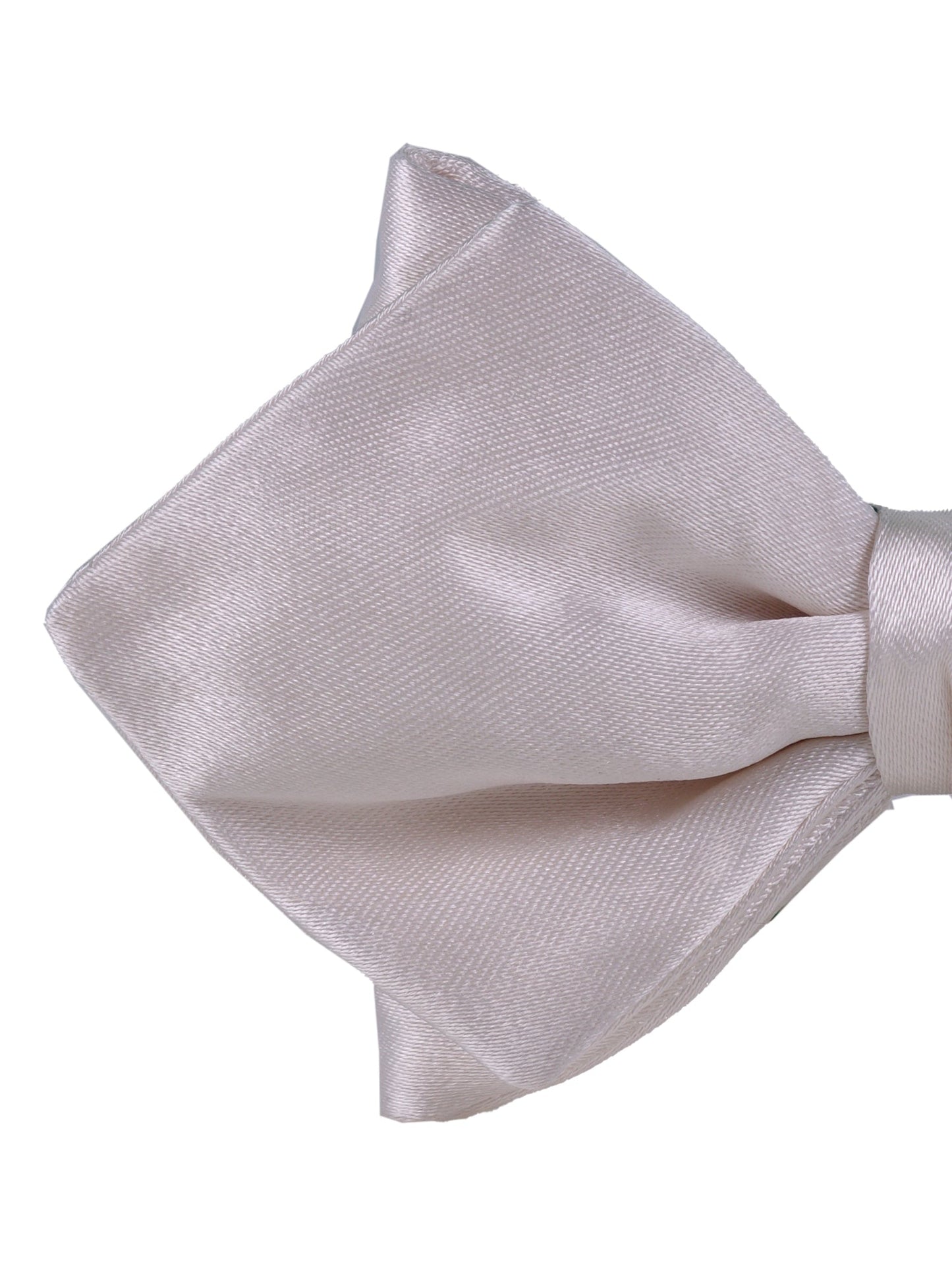 AMANTEA tall white pointed pre-tied bow tie in silk satin