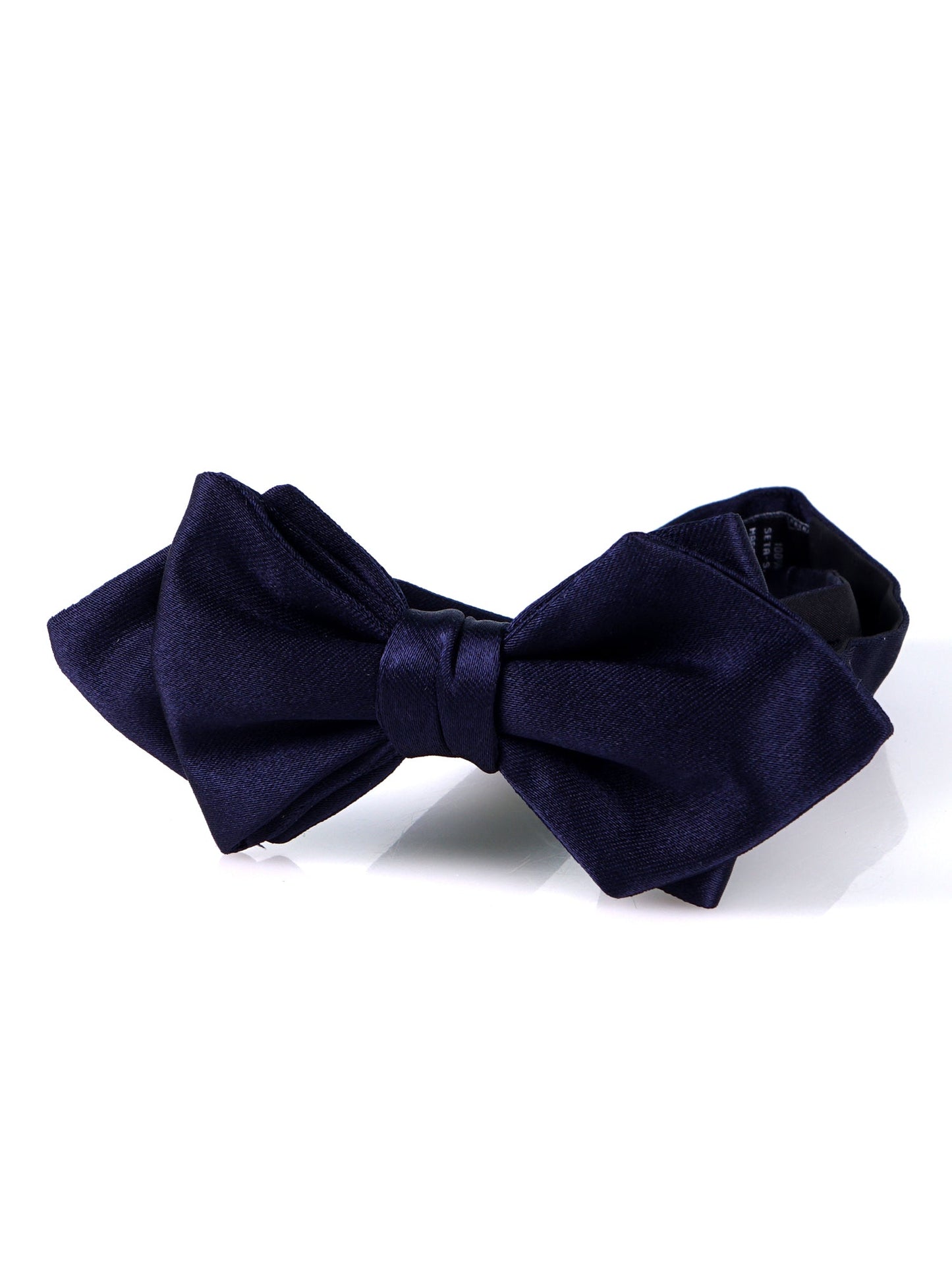 Medium pointed pre-tied blue AMANTEA bow tie in silk satin