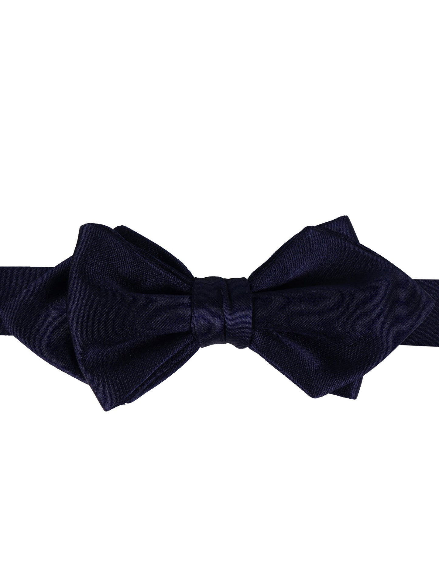 Medium pointed pre-tied blue AMANTEA bow tie in silk satin