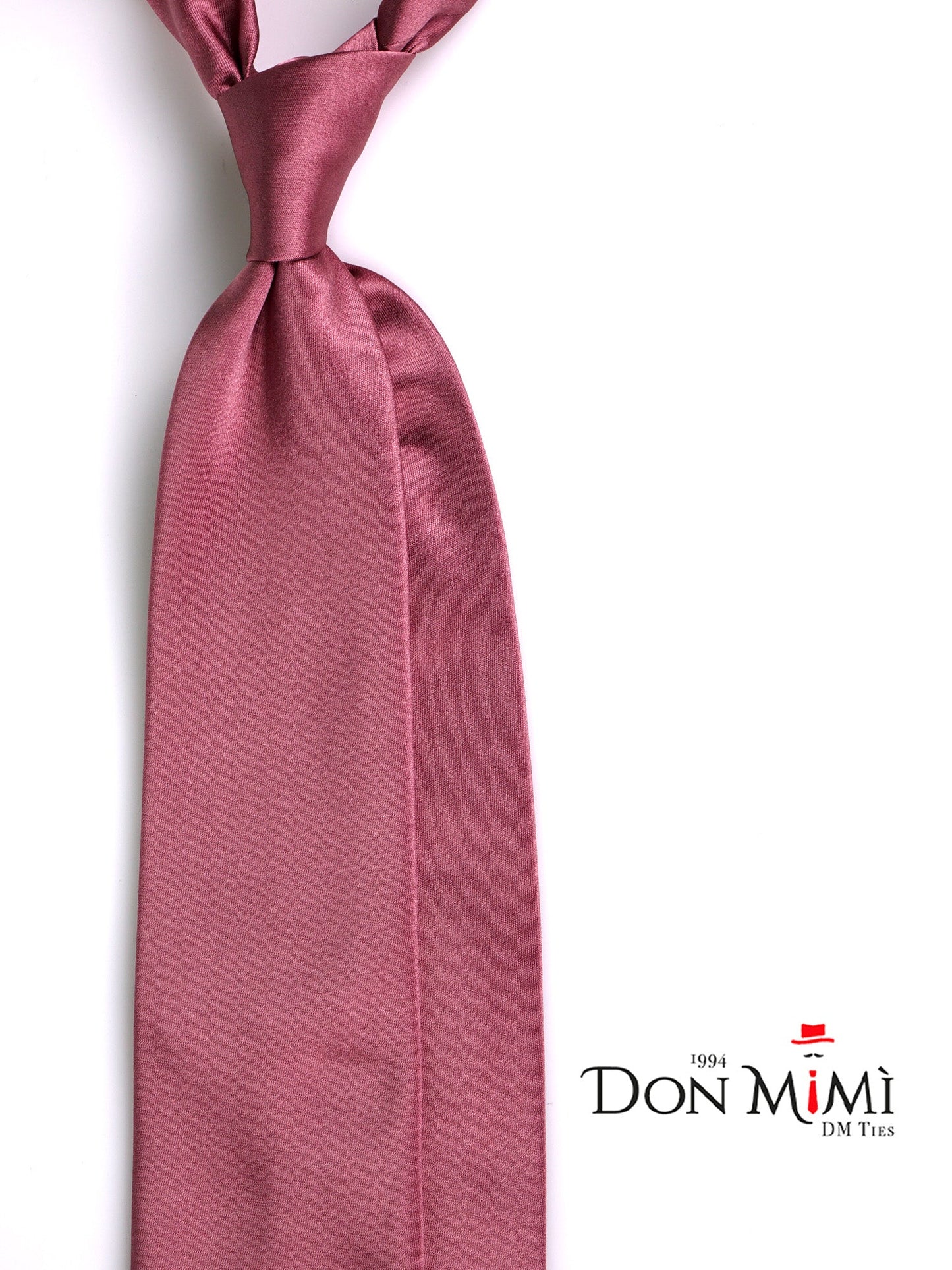 AMANTEA 3-fold pink satin silk tie