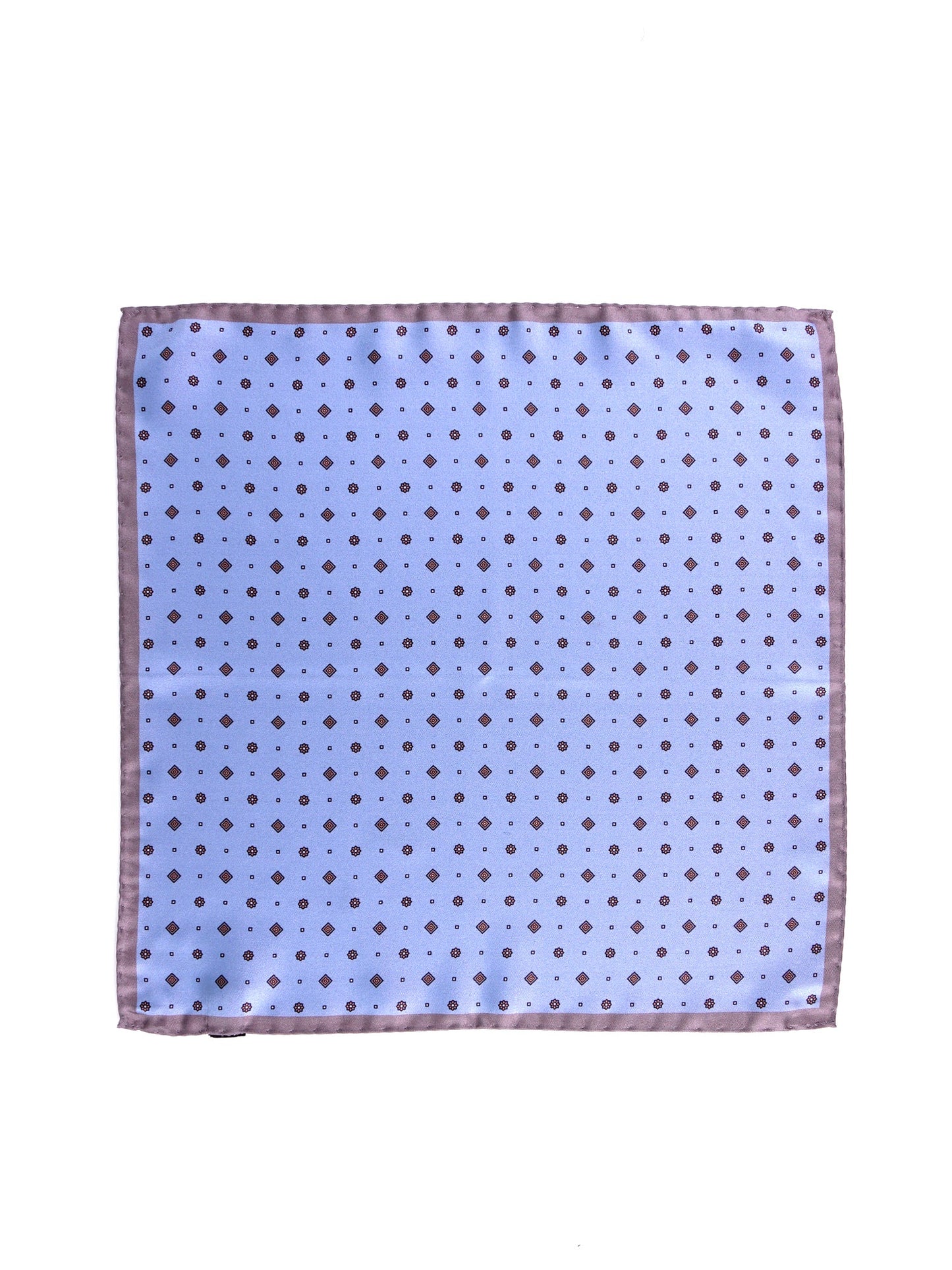 Light blue printed silk pocket square AMBRA