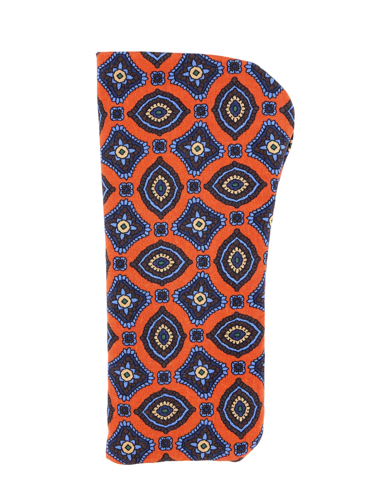 ANCIEN orange glasses case in madder silk
