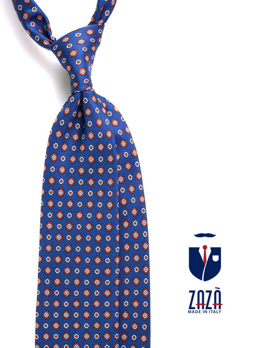ANGEL 3-fold tie in blue printed silk