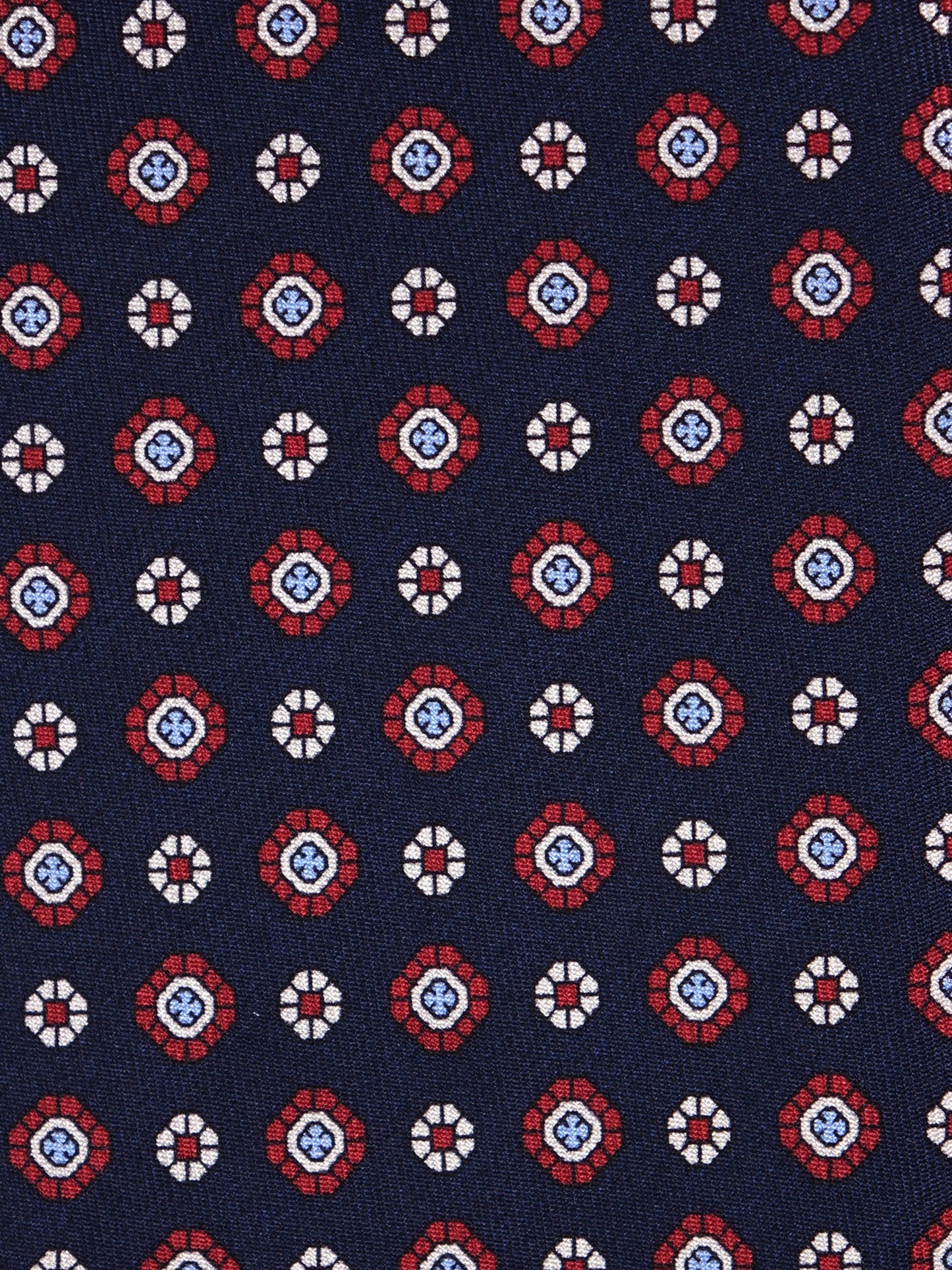 Cravatta 3 pieghe ANGEL in seta stampata blu navy