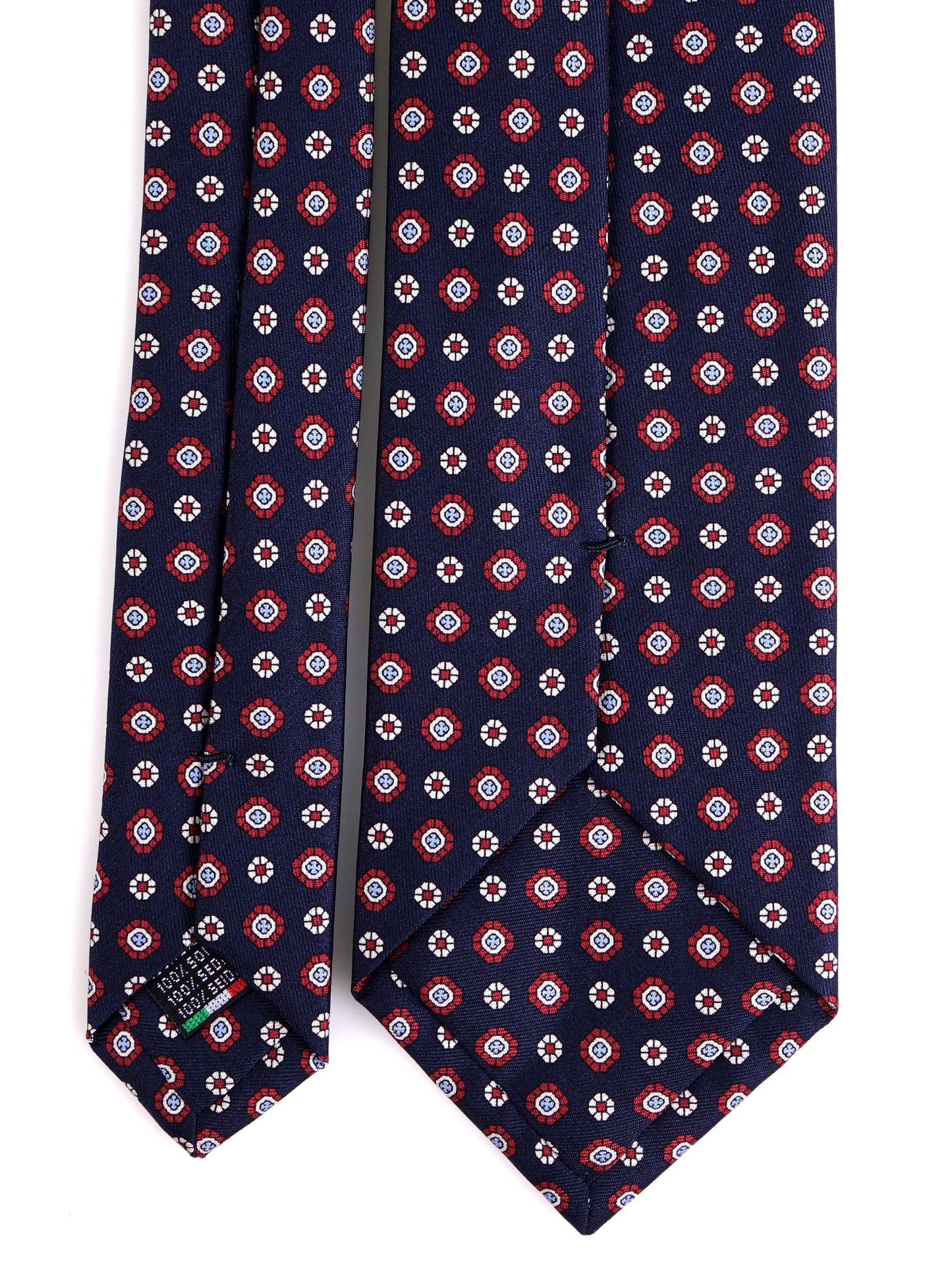 Cravatta 3 pieghe ANGEL in seta stampata blu navy
