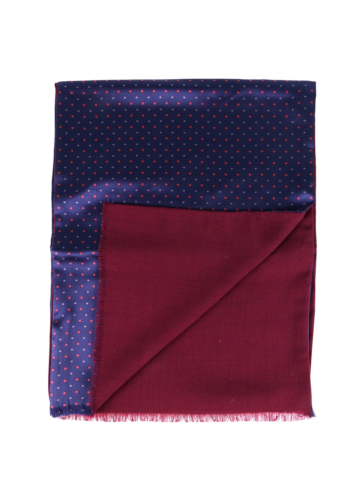 ANTONI navy blue double-faced printed silk\wool scarf