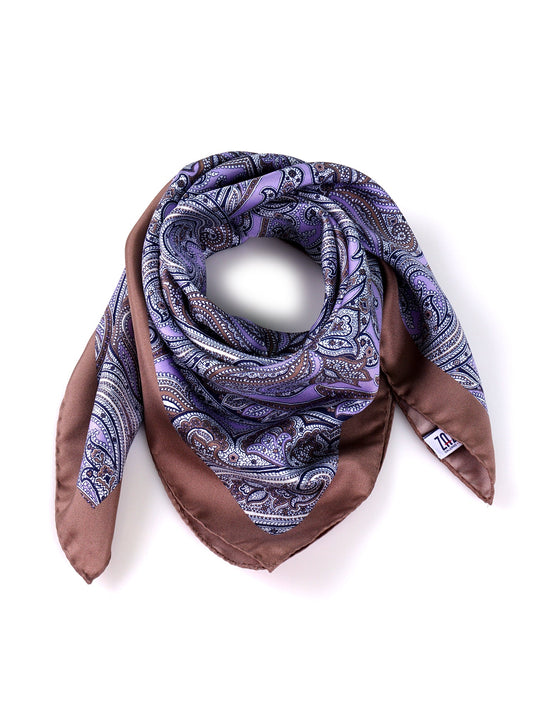 ARABESQUE wisteria printed silk foulard