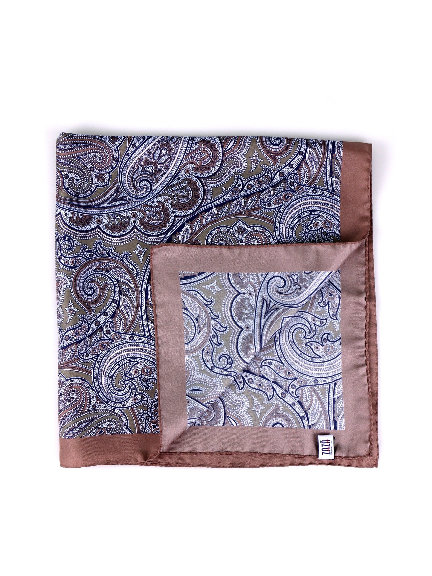 Green printed silk ARABESQUE foulard