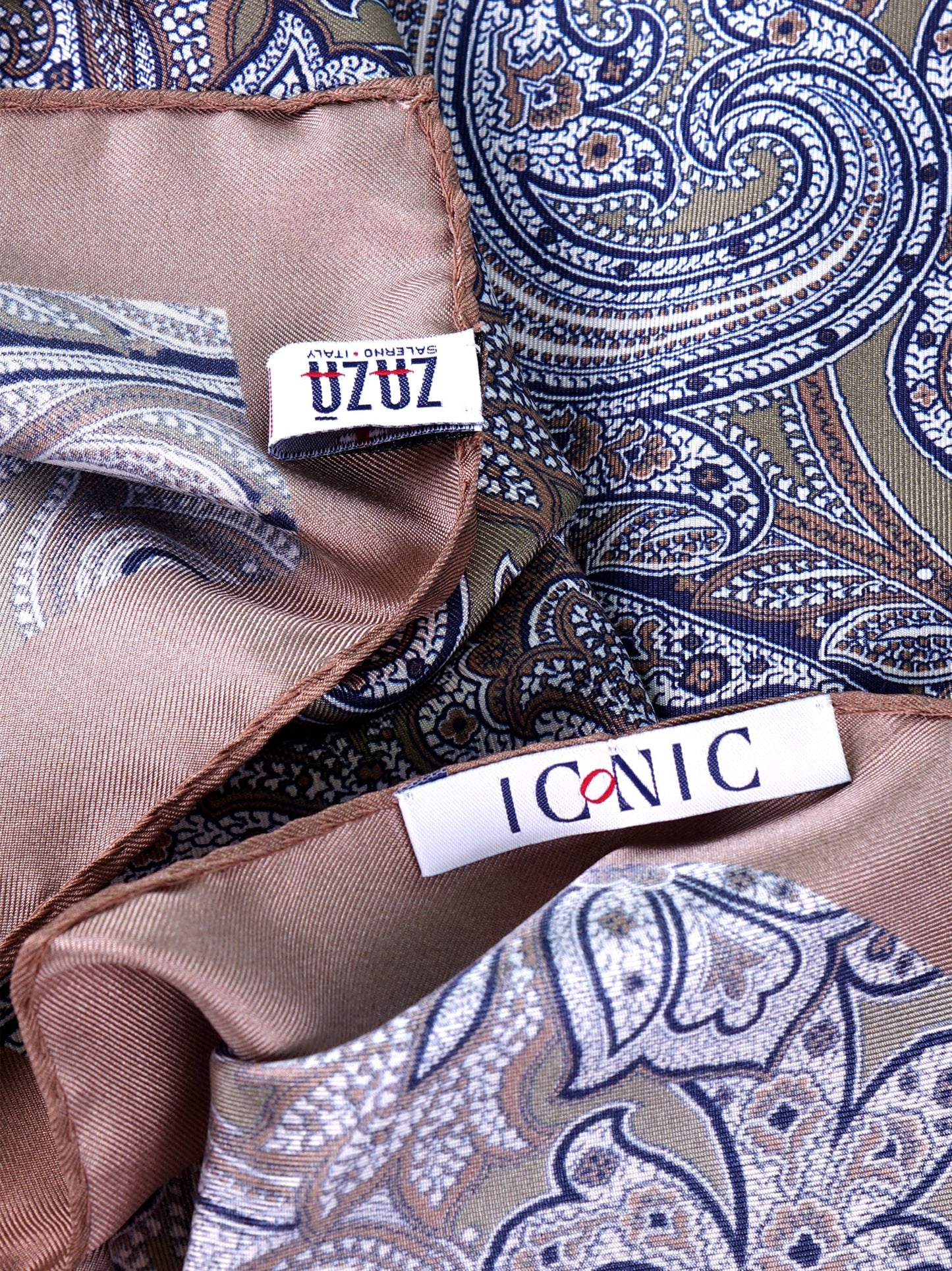 Green printed silk ARABESQUE foulard