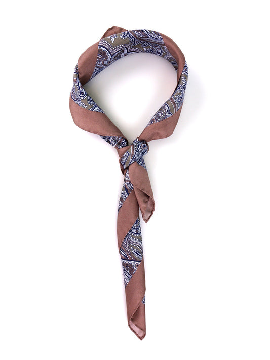 Green printed silk ARABESQUE foulard