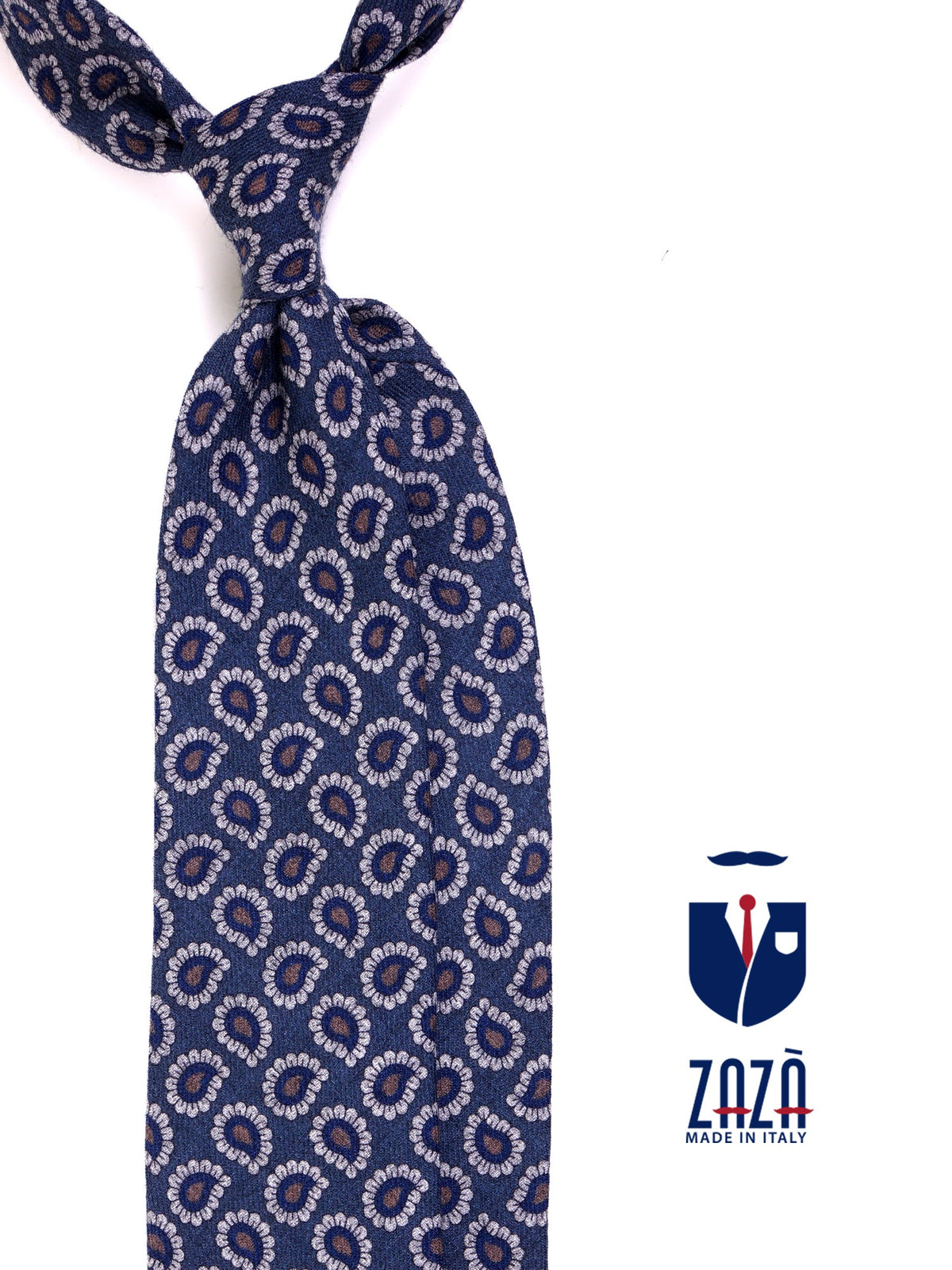 ARCHER pure wool avion blue 3-fold tie