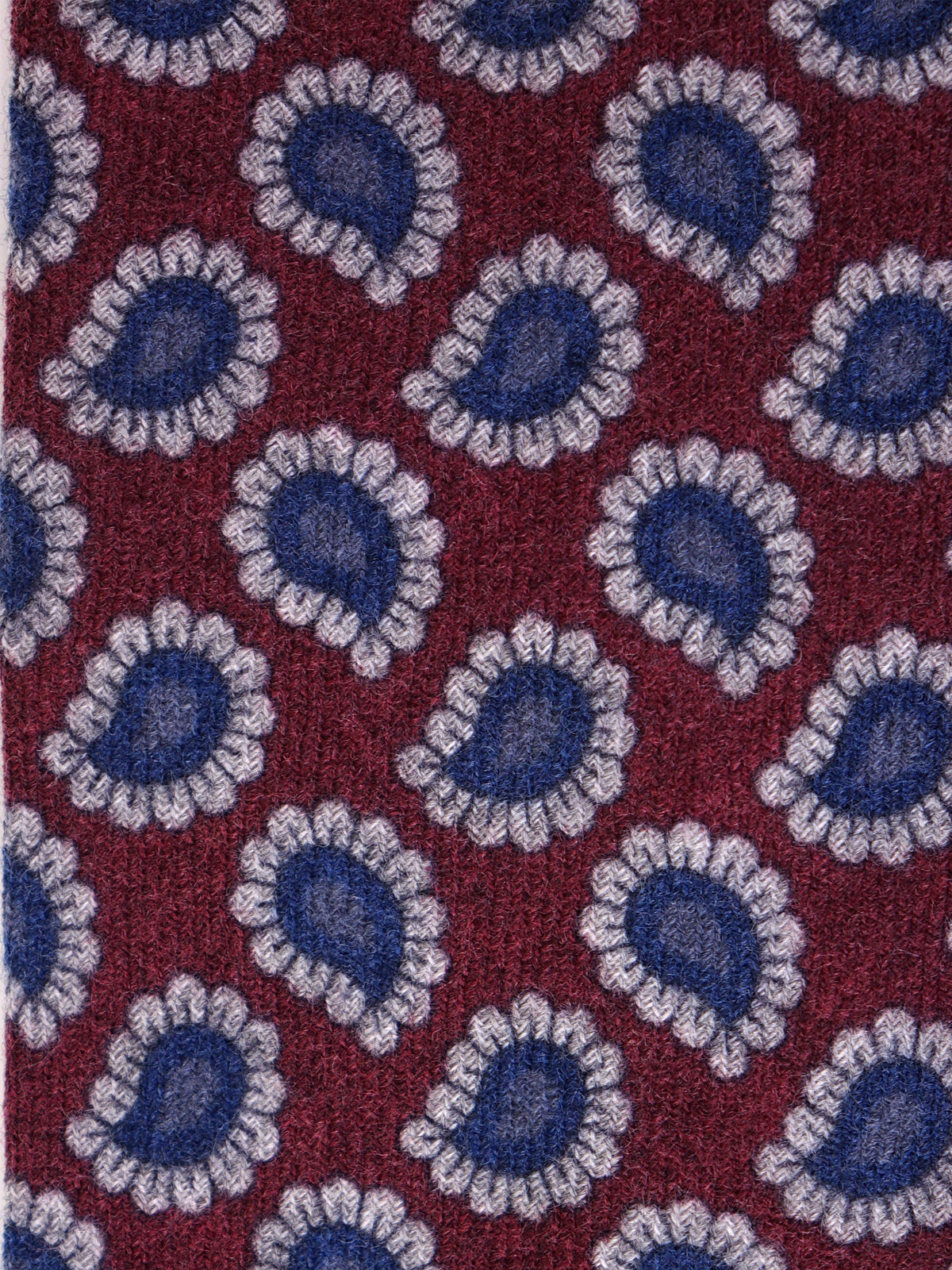 Burgundy pure wool 3 fold tie ARCHER
