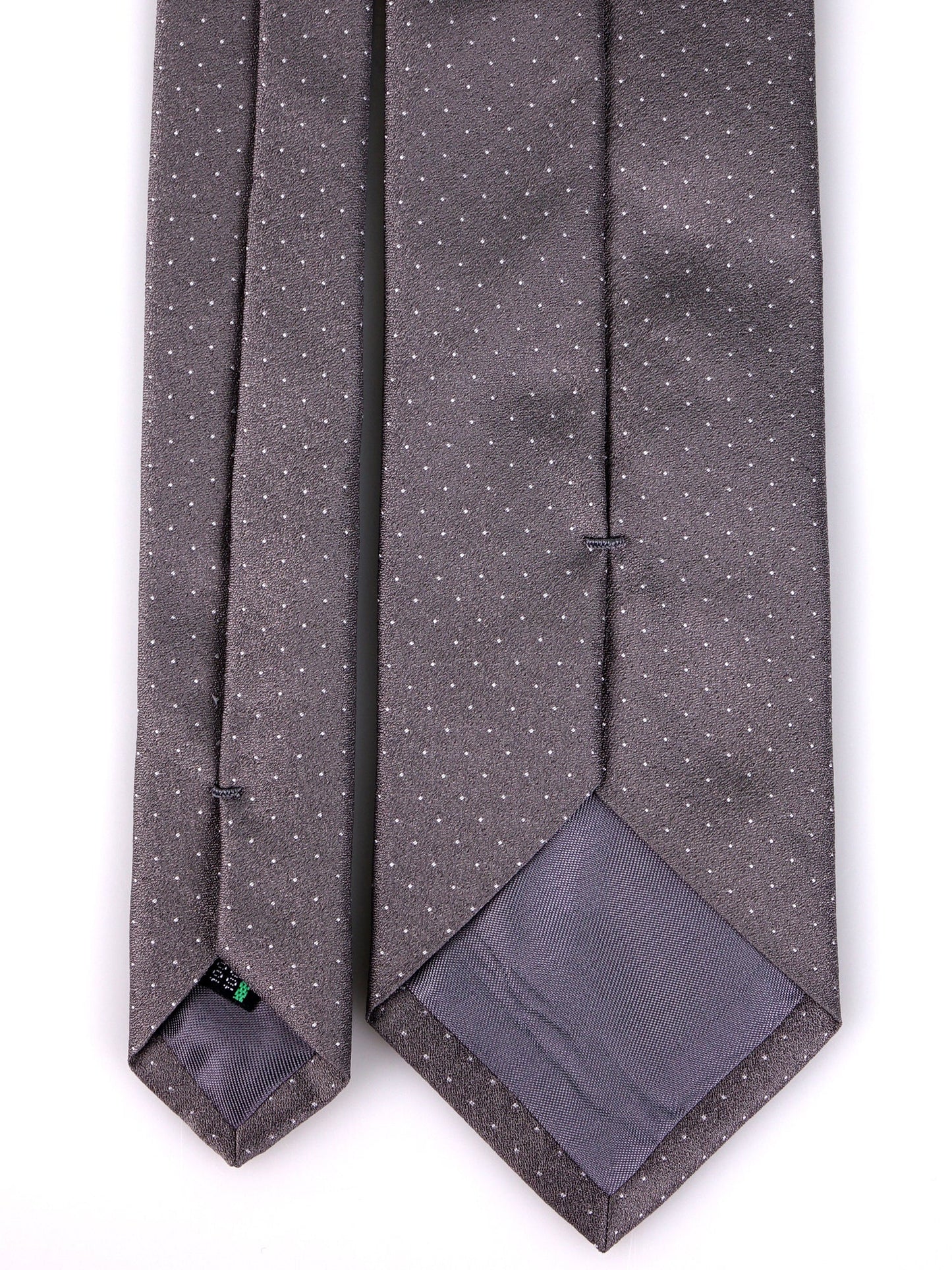 3 Fold Tie silver grey woven silk
