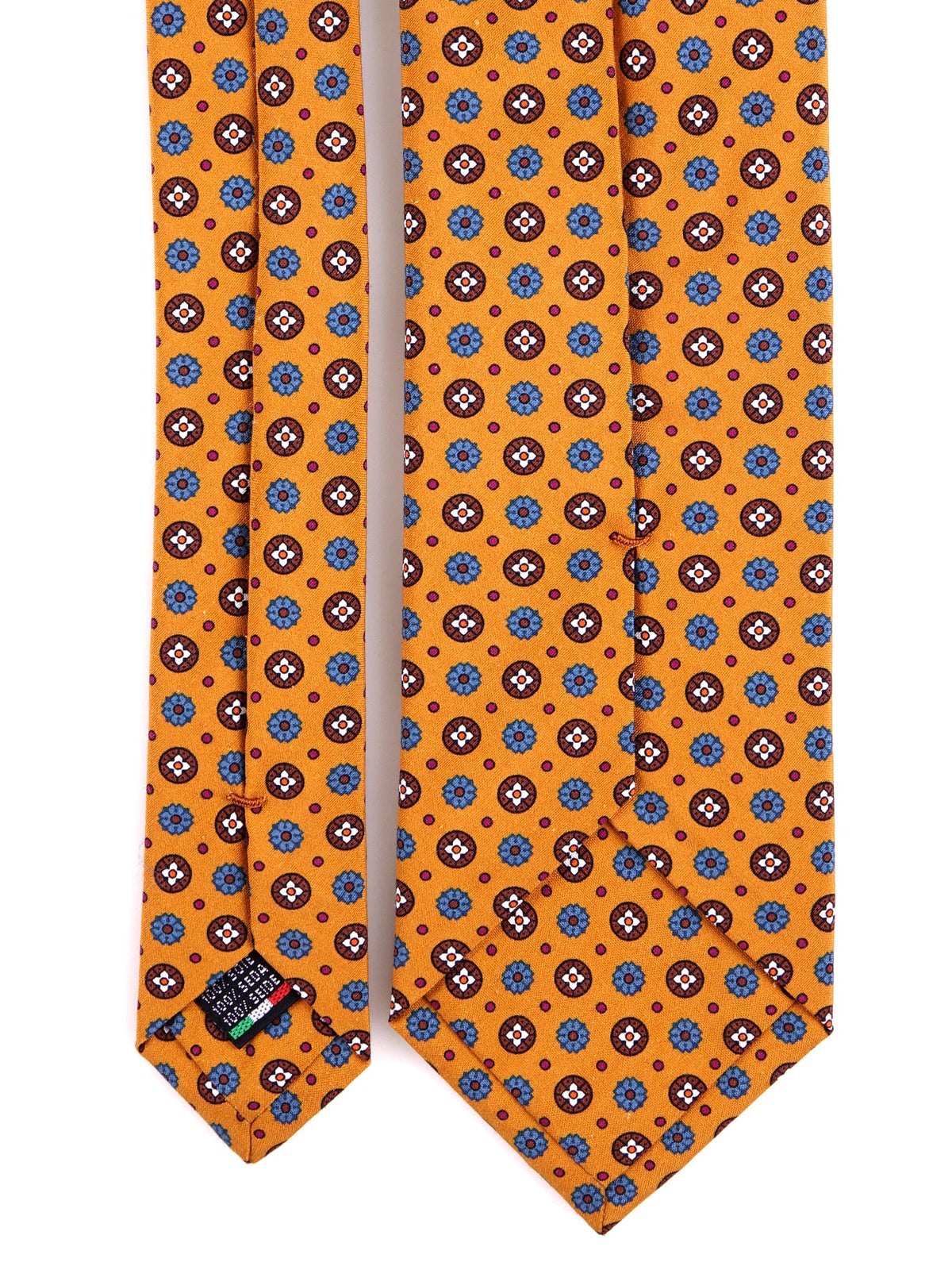 ARMAS ochre 3-fold tie in madder silk
