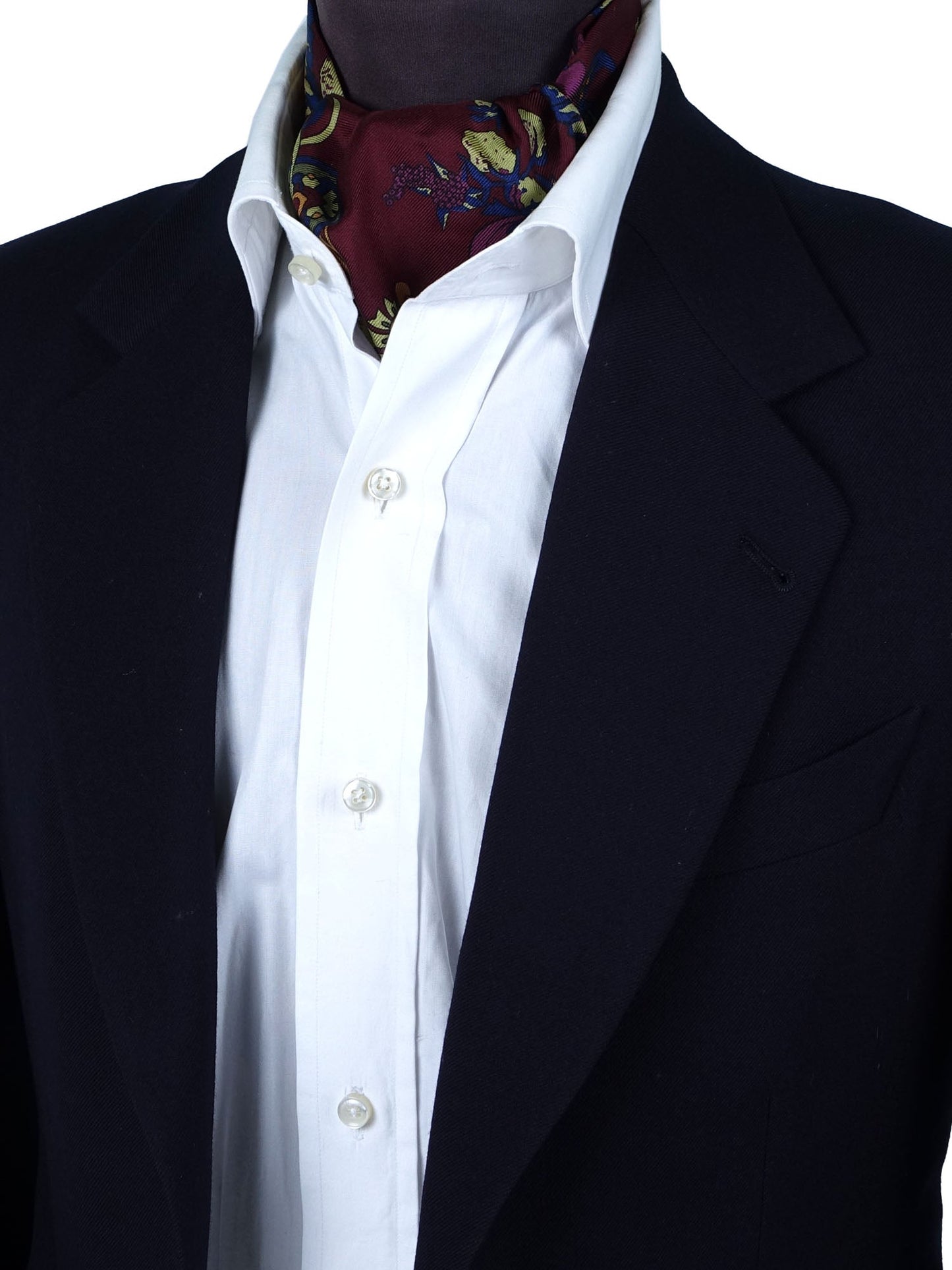 Men's Bordeaux Ascot in Pure English Printed Silk ALFONSO