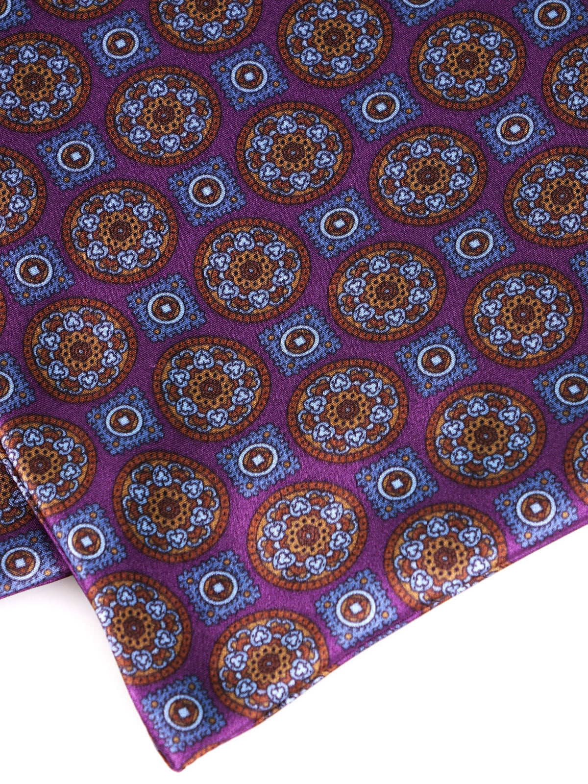 SAMMIT double-pointed purple printed silk satin ascot