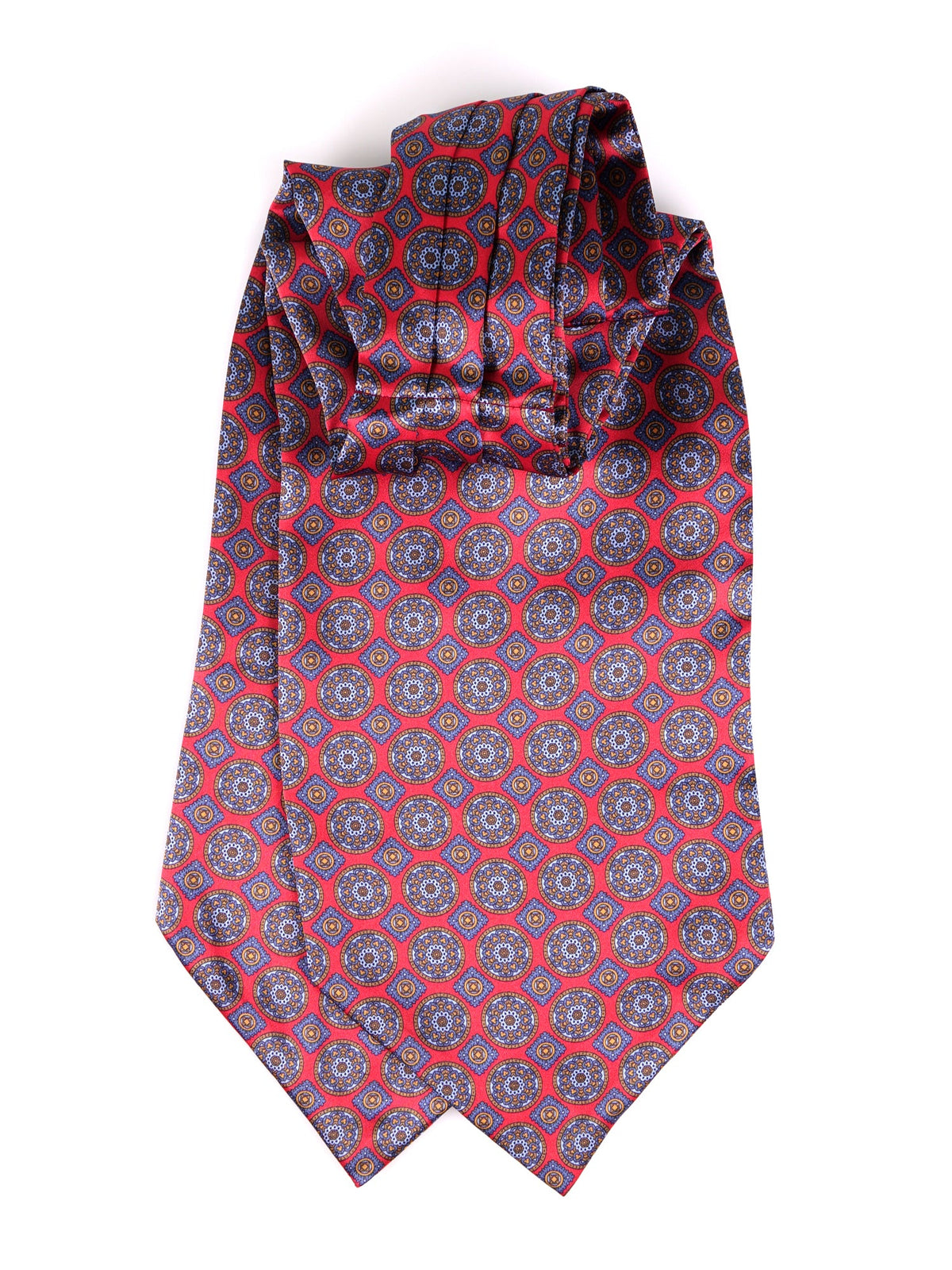 SAMMIT Red double-pointed printed silk satin ascot