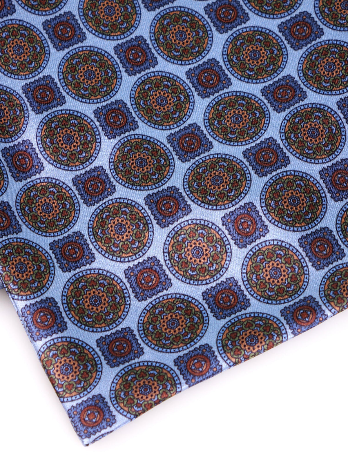 SAMMIT light blue printed silk satin double-pointed ascot