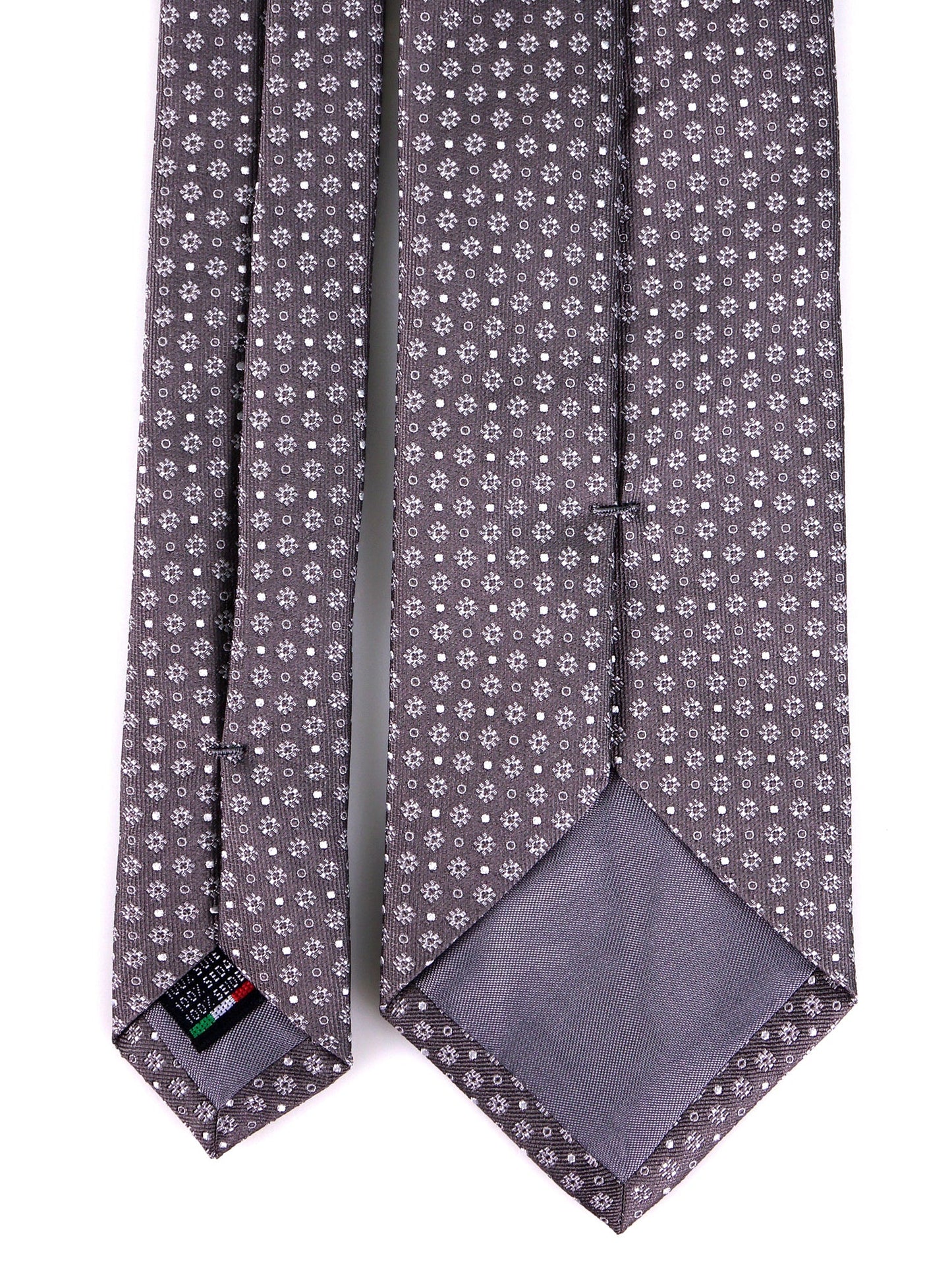 3 Fold grey AURA woven silk tie