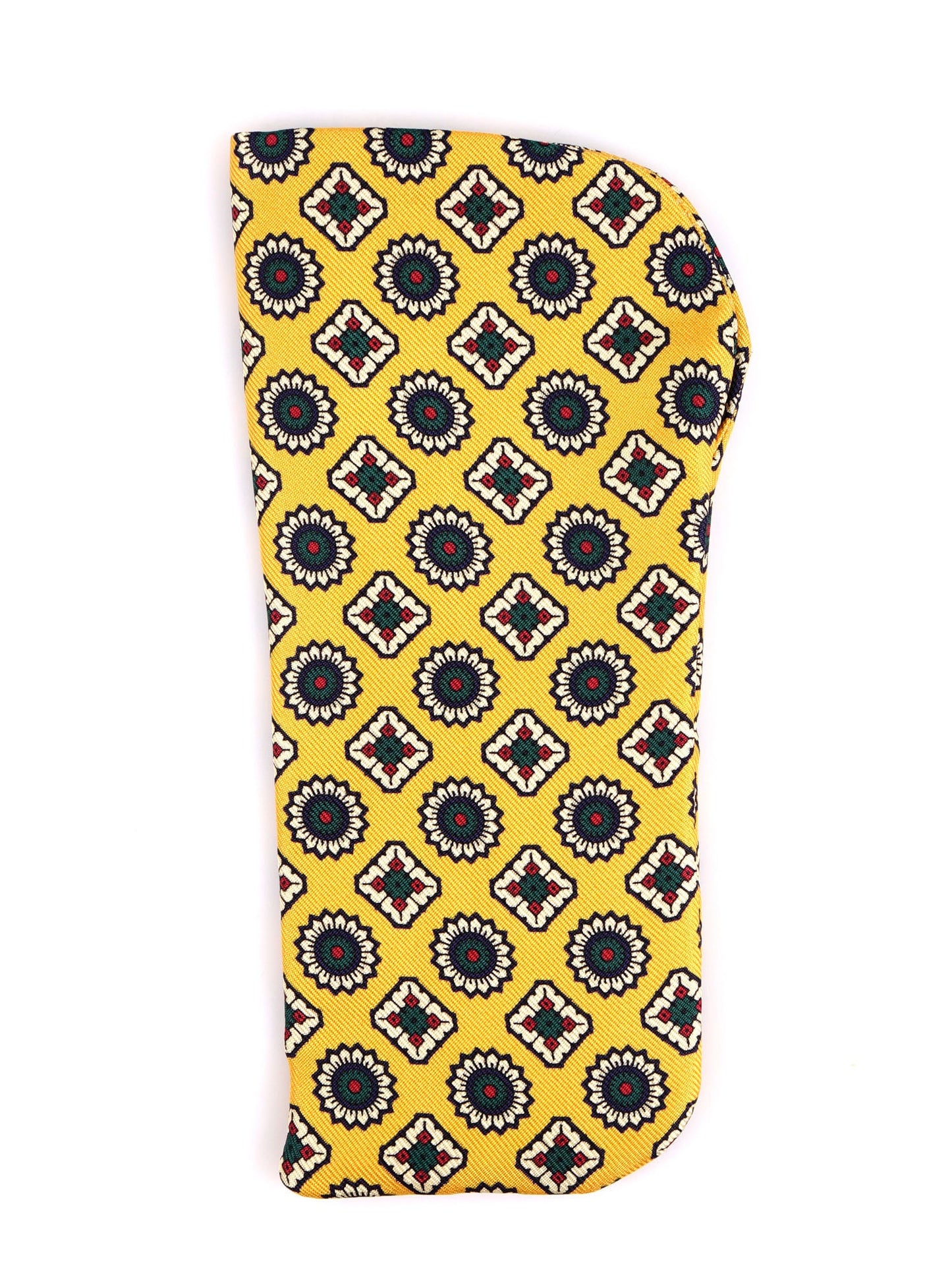 AURORA yellow English printed silk glasses case
