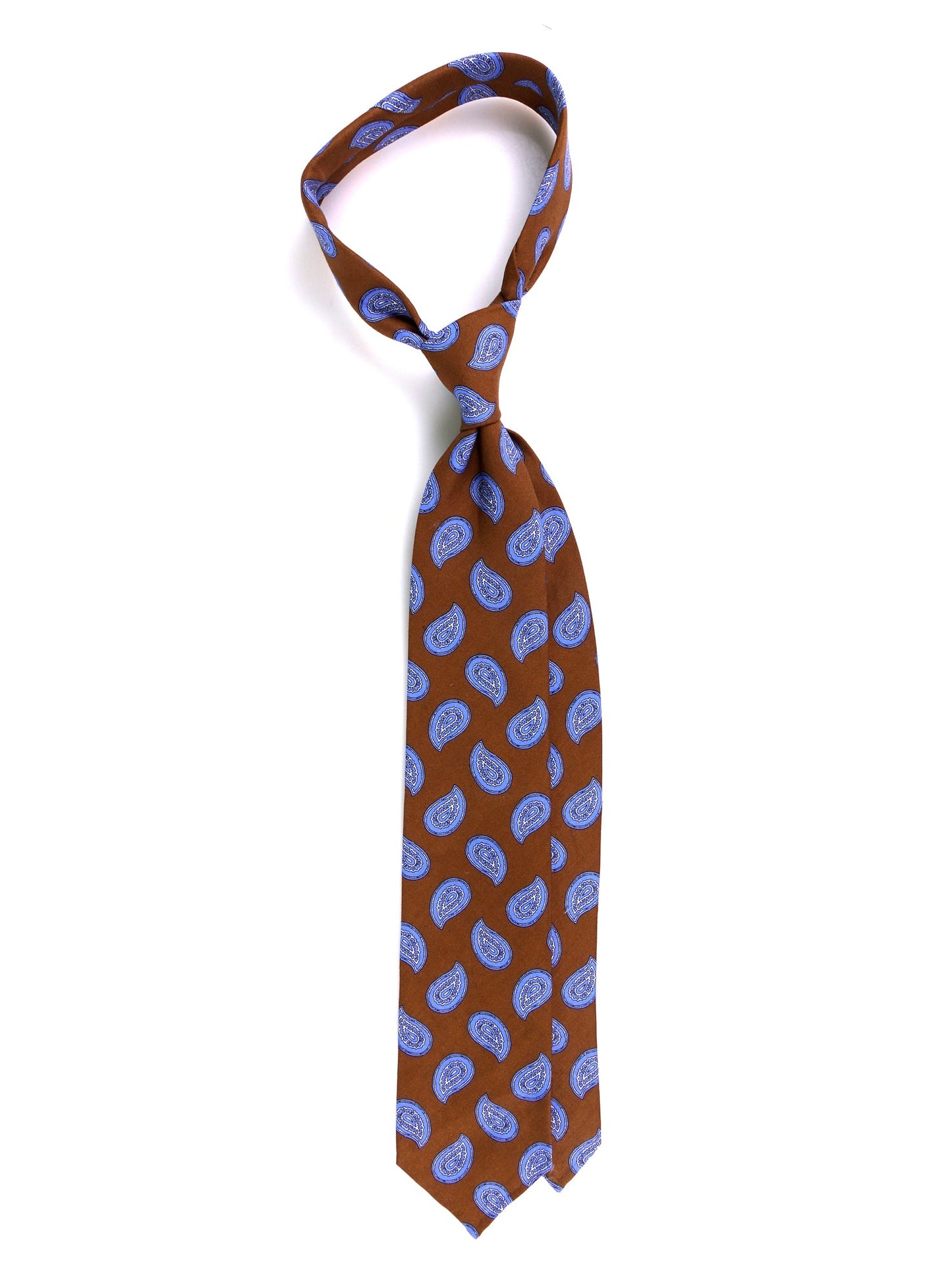 3-fold unlined tie BANE silk\linen light brown