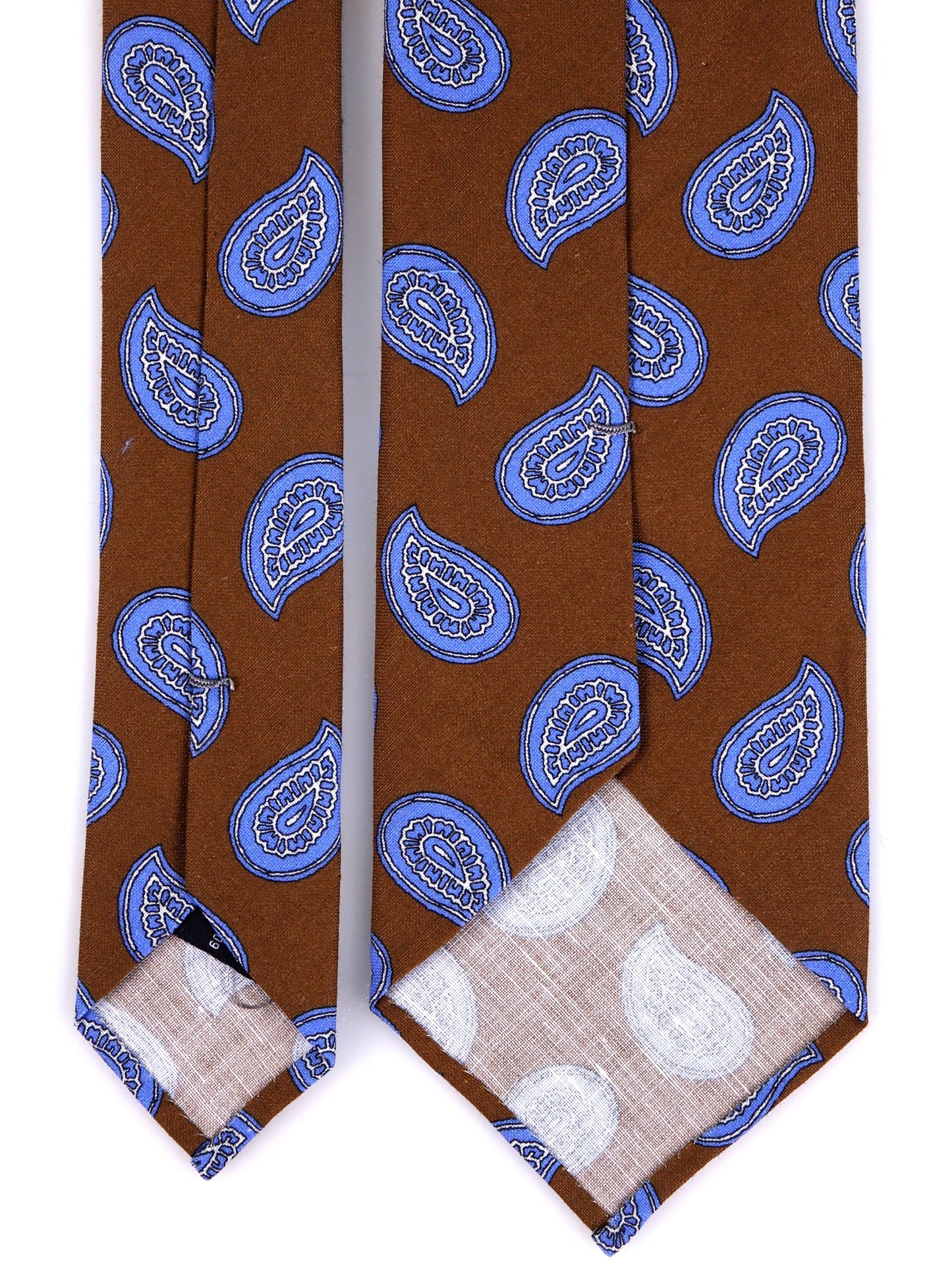 3-fold unlined tie BANE silk\linen light brown